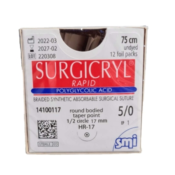 Surgicryl Rapid 5-0 17mm 75cm Undyed