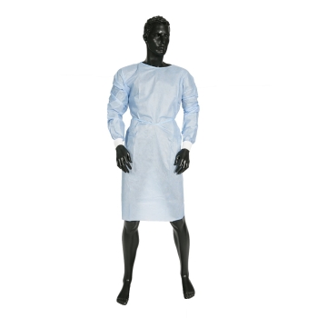 AAMI Disposable Isolation Gown with Velcro Neck and Knitted Wrist