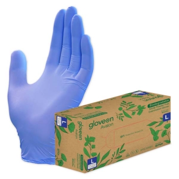 Avalon Biodegradable Nitrile Powder-Free Exam Gloves - Large