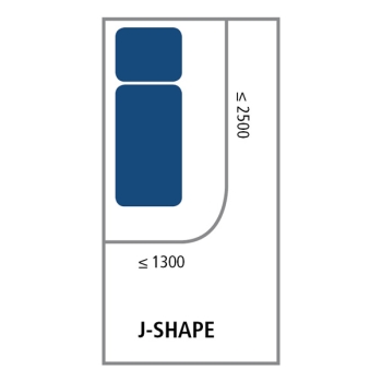 Curtain Track J Shape 2500 x 1300mm