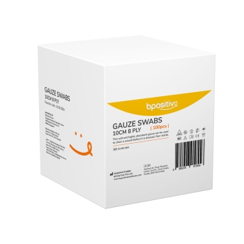 bpositive Gauze Square 10cm 8ply non-sterile