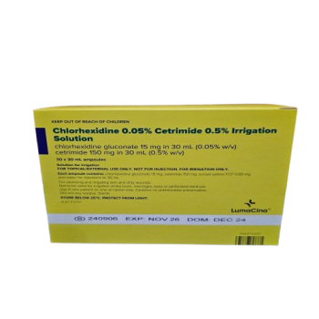 Chlorhexidine 0.05% Cetrimide 0.5% 30ml Ampoules Yellow Lumacina