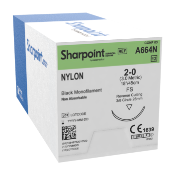 Sharpoint Nylon 9-0 6.0 mm Vas C 2.5cm Hsv6