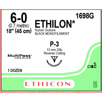 ETHILON 6-0 13MM P-3 45CM