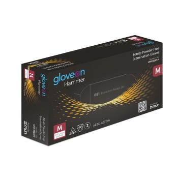 Hammer Black Nitrile Powder Free Gloves Medium