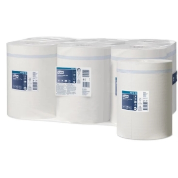 Tork Wiping Paper Plus; White; 2-Ply; 24.5cm x 160m; Centrefeed Roll
