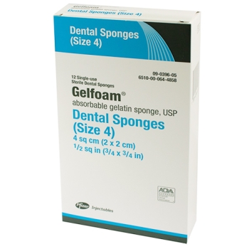 Gelfoam sponge square 12cm 4