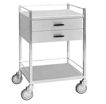 Trolley Stainless Steel 2 Drawer 60x50x90cm