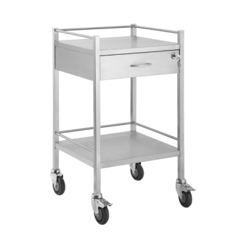 Trolley Stainless Steel -  1 Drawer with Lock - 50 x 50 x 90cm