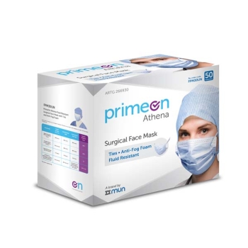 Athena Level 3 Surgical Face Mask with Ties and Anti-Fog Foam Blue