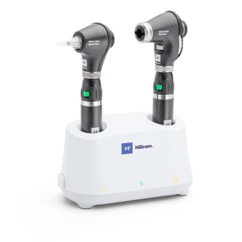 Welch Allyn Desk Diagnostic Set - PanOptic Basic LED Ophthalmoscope; MacroView Basic LED Otoscope Li-Ion Basic Handle x2