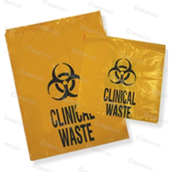 Contaminated Clinical Waste Bags 20L 300 + 210 x 660mm