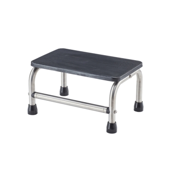 Single Step-Up Stool - Stainless Steel with Slip-Resistant Black Top