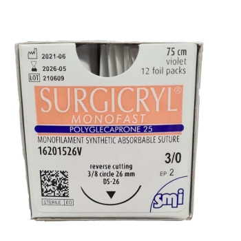 Surgicryl Monofast 3-0 26mm RC 75cm Violet