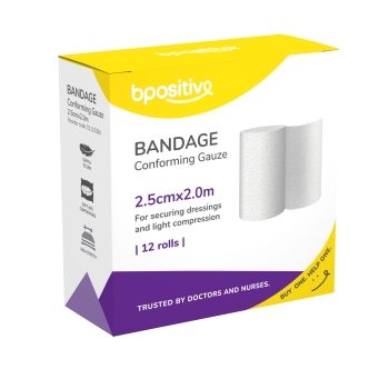 bpositive  Bandage Conforming Gauze 2.5cm x 2m