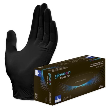 Hammer Black Nitrile Powder Free Gloves Large