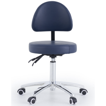 Stool with Backrest Navy Blue