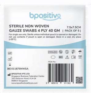 bpositive Gauze Square non-woven 7.5 x 7.5cm Sterile 3