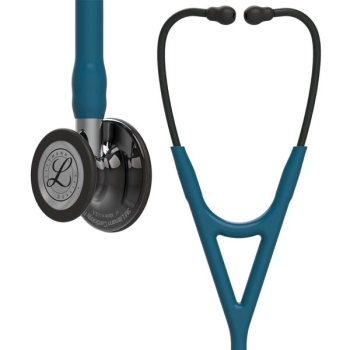 3M Littmann 6234 Cardiology IV Stethoscope - High-Polish Smoke Chestpiece; Caribbean Blue Tube; Mirror Stem; Smoke Headset