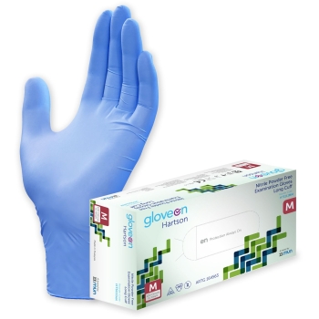 Hartson Long Cuff  Nitrile Powder Free Gloves Medium