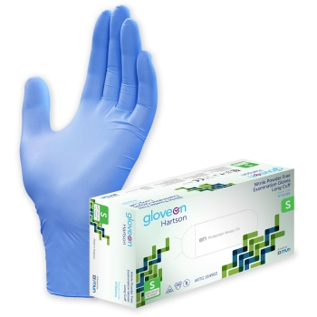 Hartson Long Cuff  Nitrile Powder Free Gloves Small