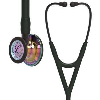 3M Littmann 6240 Cardiology IV Stethoscope - High-Polish Rainbow Chestpiece; Black Tube; Smoke Stem and Headset