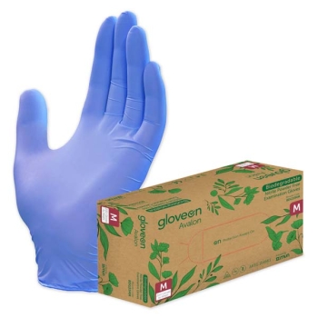 Avalon Biodegradable Nitrile Powder-Free Exam Gloves - Medium