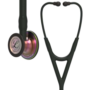 3M Littmann 6165 Cardiology IV Stethoscope - Special Edition Rainbow Chestpiece; Black Tube Stem and Headset
