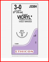 Coated Vicryl Plus 3-0 36mm CT-1 70cm Violet
