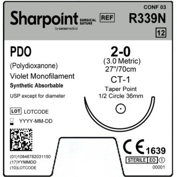 Sharpoint PDO 2-0 36mm TP 70cm CT-1 Violet