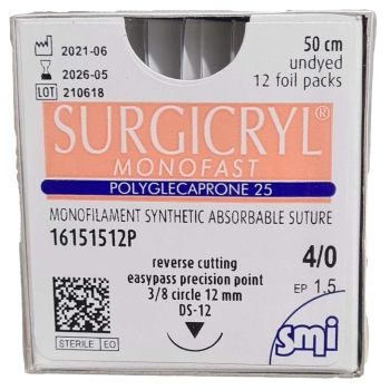 Surgicryl Monofast 4-0 12mm RC 45cm Undyed