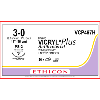 Coated Vicryl Plus 3-0 19mm PS-2 45cm