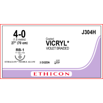 Coated Vicryl 4-0 17mm RB-1 70cm Suture Violet