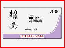 Coated Vicryl Plus 4-0 26mm SH 70cm violet