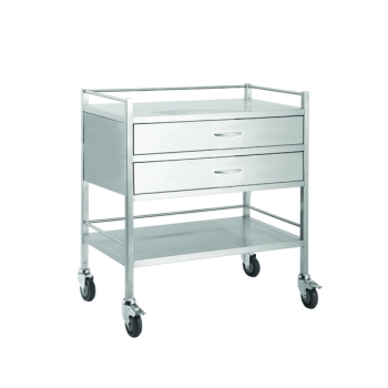 Trolley Stainless Steel - 2 Drawer Full Width - 80x50x90cm