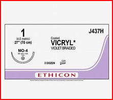 Coated Vicryl 1-0 36mm MO-4 70cm violet