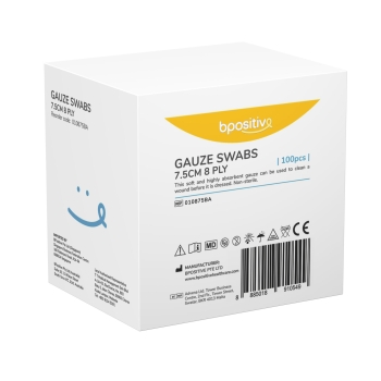 bpositive Gauze Square 7.5cm 8ply non-sterile