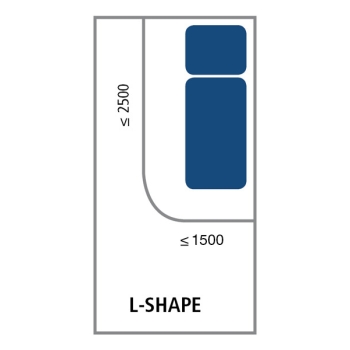 Curtain track l-shape 2500 x 1500mm