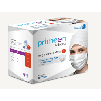 Athena Level 3 Surgical Face Mask with Ties and Anti-Fog Foam White