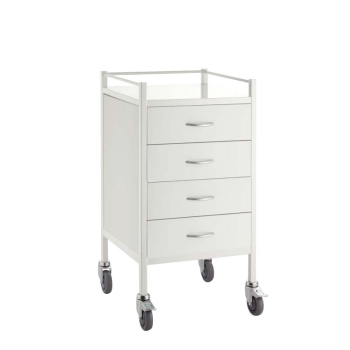 Medical Trolley Powder Coated Finish - 4 Drawer