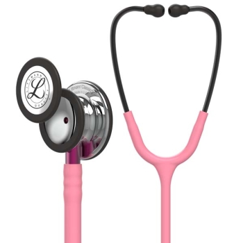 3M Littmann 5962 Classic III Stethoscope - High-Polish Mirror Chestpiece; Pearl Pink Tube; Pink Stem; Smoke Headset