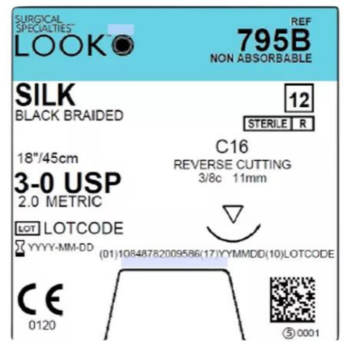 Look Silk 3-0 11mm Reverse Cutting 45cm C16 Black