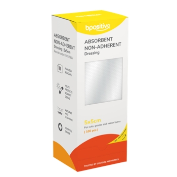 bpositive Non Adhesive Absorbent Dressing 5 x 5cm