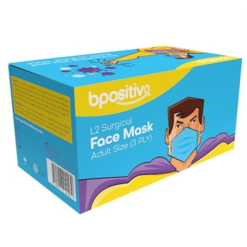 FACE MASK LVL 2 3-LAYER AUS BPOSITIVE EAR-LOOPS