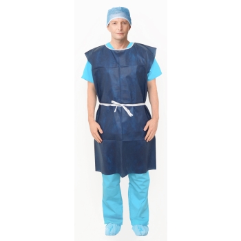 Primeon Sleeveless Patient Gown Disposable Dark Blue