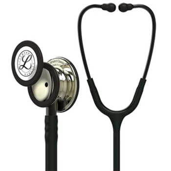 3M Littmann 5861 Classic III Stethoscope - High-Polish Champagne Chestpiece; Black Tube; Smoke Stem and Headset