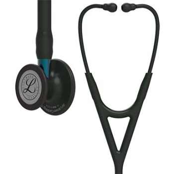 3M Littmann 6201 Cardiology IV Stethoscope - Special Edition Black Chestpiece Tube and Headset; Blue Stem