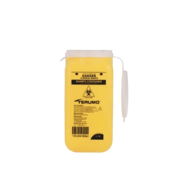 Terumo Sharps Containers 1.4L Yellow Clip Lid - One Piece