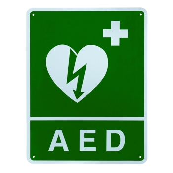 AED Defibrillator Wall Sign Flat