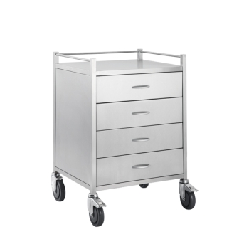 Medical Trolley Stainless Steel - 4 Drawer